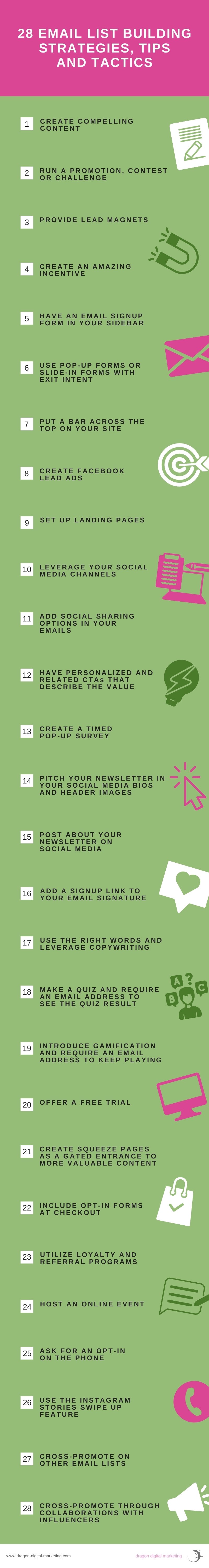 28 Email List Building Strategies, Tips and Tactics Infographic