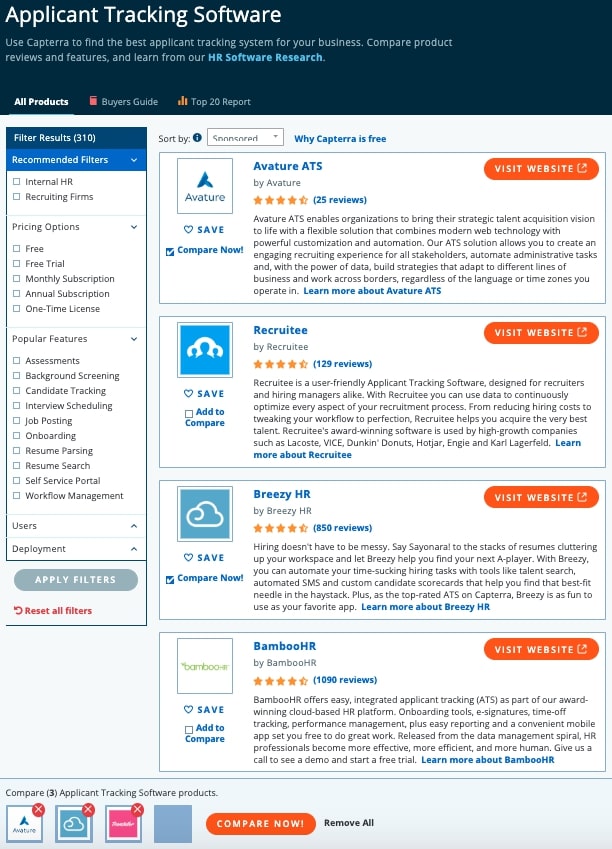 Reviews on Capterra
