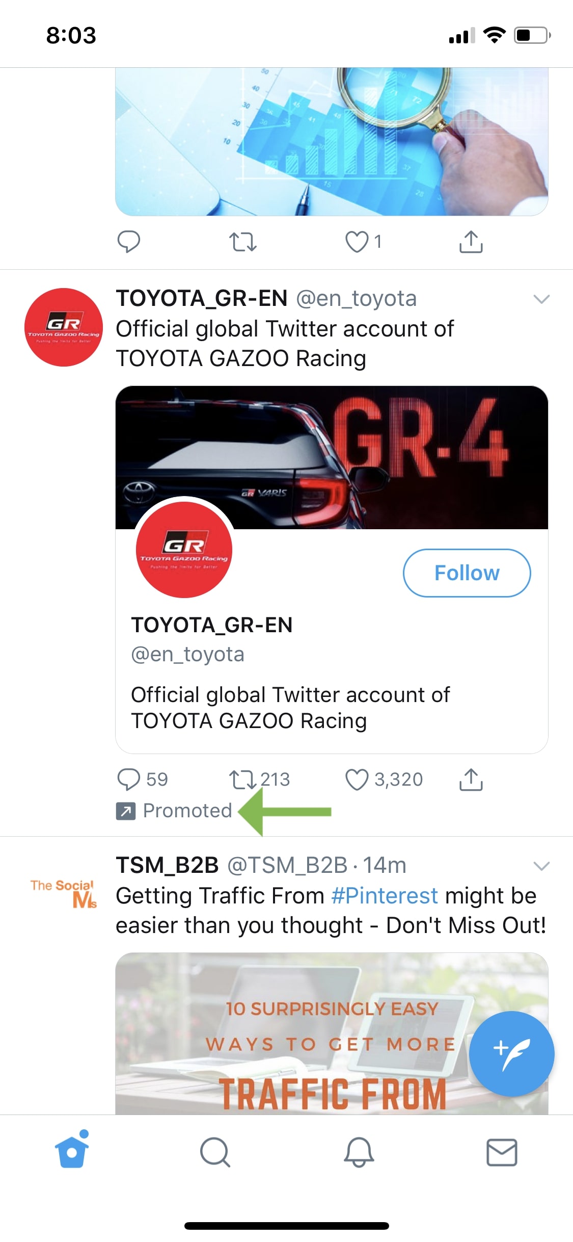 Twitter native ad